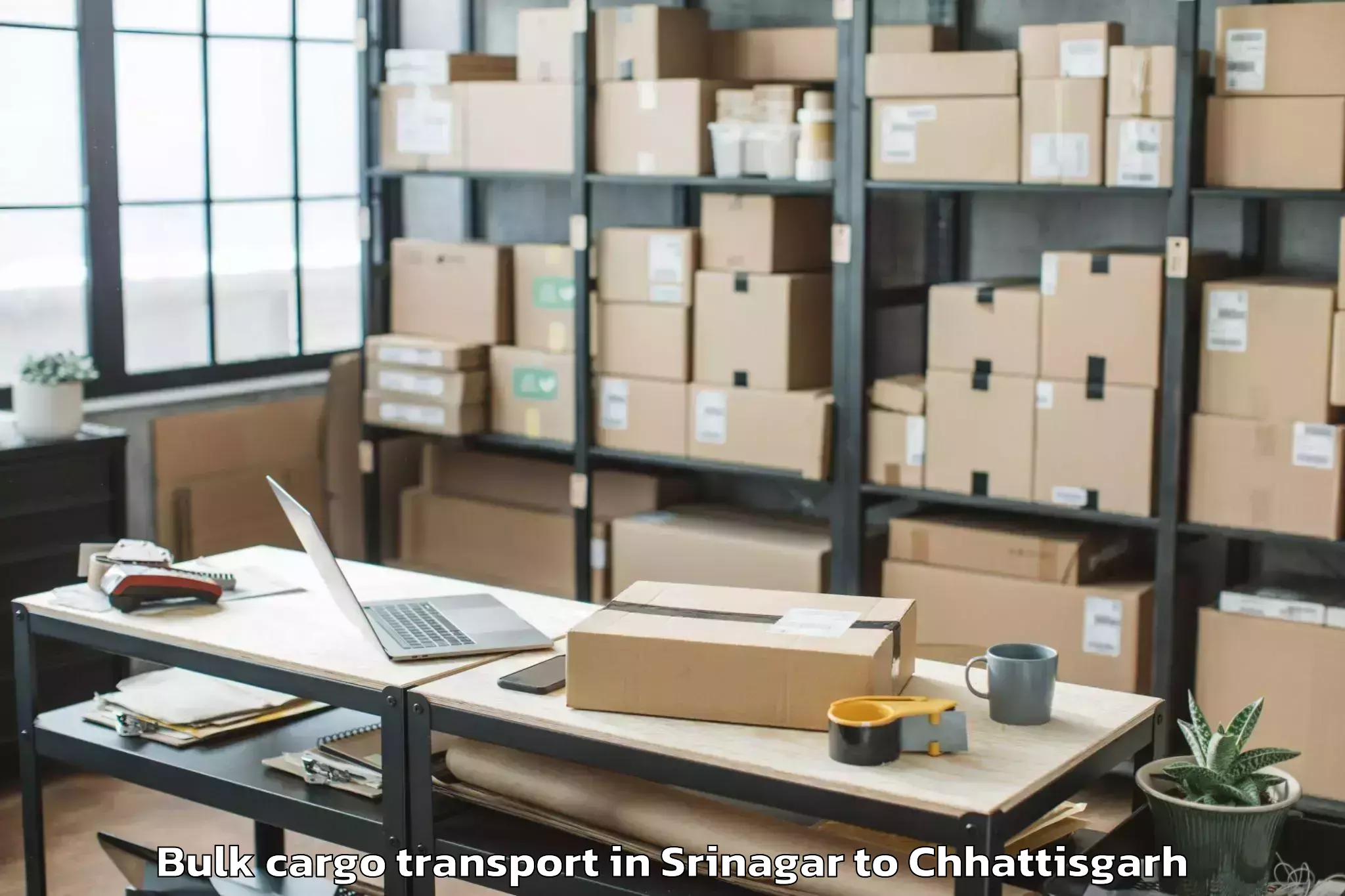 Get Srinagar to Dantewada Bulk Cargo Transport